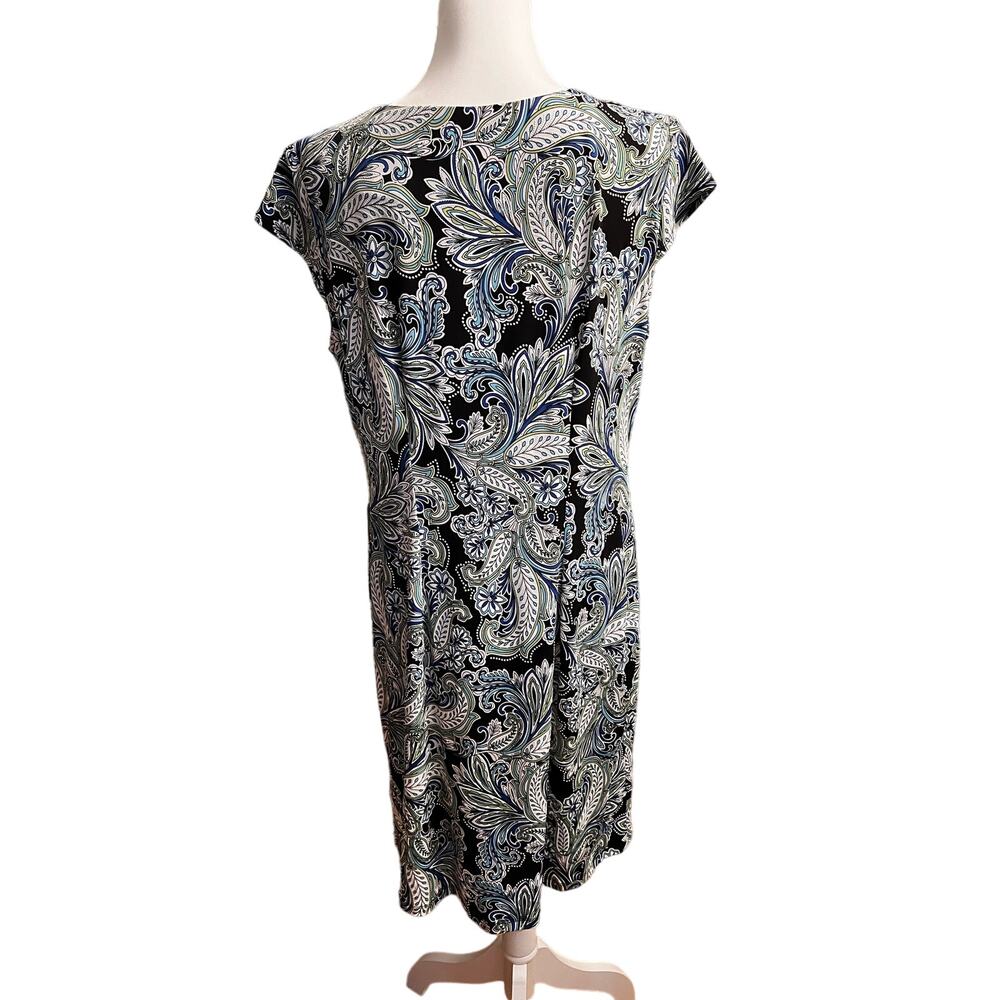 Liz Claiborne dress cap sleeves multicolored paisleys size 12 - Picture 4 of 5
